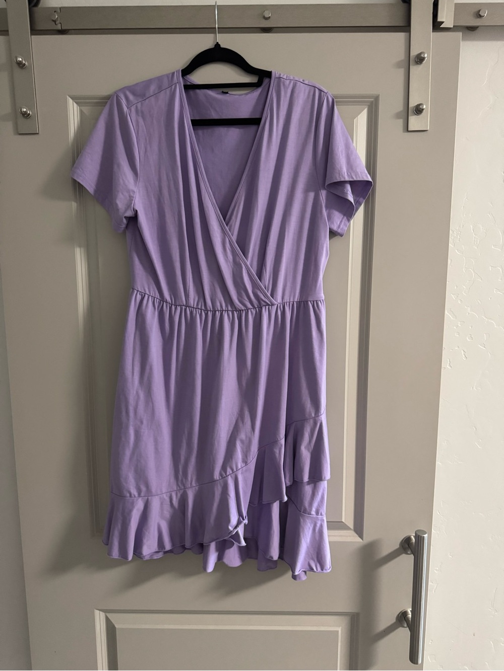 Amazon Lavender Wrap-Style Mini Dress
